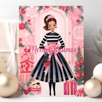 Merry Christmas Fashion Dol Holiday Card