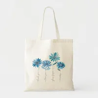 Ho'oponopono & Bohemian Blue Flowers  Tote Bag