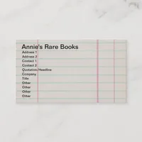 Vintage Lined Notepaper Business Card