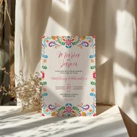 Mexican Elegant Colorful Floral Fiesta Wedding Invitation