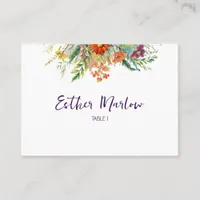 Whimsical Spring Wildflower Floral Wedding  Place Card