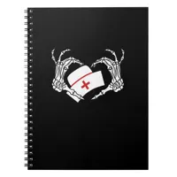 Skeleton Hand Heart Lazy - Halloween Costume Nurse Notebook