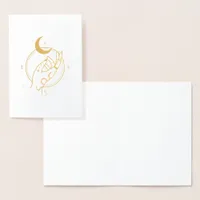 Boho New Age Hand and Snake Gold Foil Card