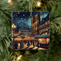 Strasbourg, France Christmas Market Ceramic Ornament