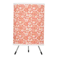 Girly Coral Peach Tropical Spring Flowers Tripod Lamp