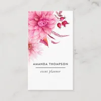 Burgundy and Blush Watercolor Floral Business Card