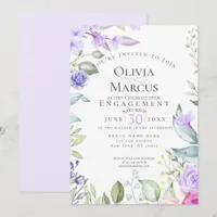 ENGAGEMENT | Pink And Lilac Floral Frame Invitation