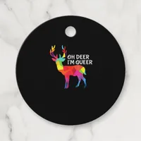 Oh Deer Queer Funny Pun LGBT Pride Design Favor Tags