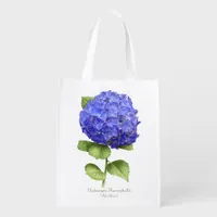 Blue Hydrangea Grocery Bag