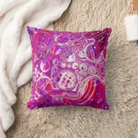 Red and Purple Fluid Art  Throw Pillow