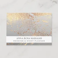 *~* Gold Foil Grey Beauty Wedding Elegant Business Card