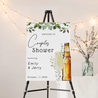 Procecco And Beer Couple Shower Welcome Sing Foam Board