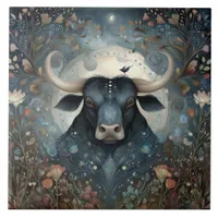 Taurus Bull Zodiac Astrology Mystical Birthday Ceramic Tile