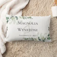 Eucalyptus Couple's Names Date  Lumbar Pillow