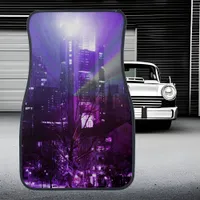 City lights of Frankfurt am Main - purple      Car Floor Mat