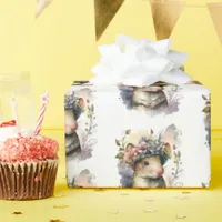 Adorable Watercolor Spring Mouse Wrapping Paper