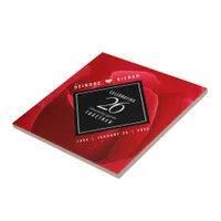 Elegant 26th Rose Wedding Anniversary Ceramic Tile