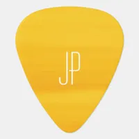 Yellow golden monogram initials guitar pick