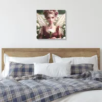 Beautiful January Fairy in Carnations Canvas Print