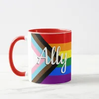 Ally | Progress Pride Flag | Name Mug