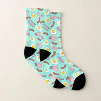 Trendy Bacon Eggs Sausages Breakfast Food Chef Socks