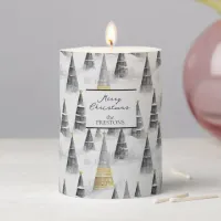 Black Gold Christmas Pattern#8 ID1009 Pillar Candle