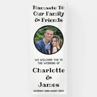 Couple Round Photo Black And White Wedding Welcome Banner