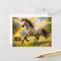 Appaloosa Horse and a pot of Gold St Patricks Day Postcard