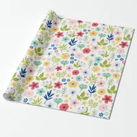 Vibrant Botanical Pattern Wrapping Paper