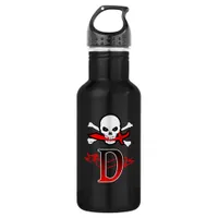 Jolly Roger D Monogram Initial Water Bottle