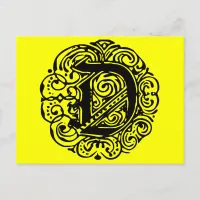 Monarchia Black  "D" Postcard