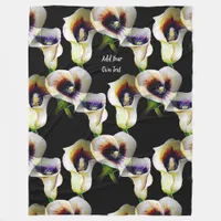 Sublime Watercolor Arum Calla Lilies Fleece Blanket