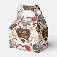 Heartfelt Red Romantic Dad Tribute Design Favor Boxes
