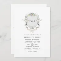 Lakeside Wedding Monogram Crest Invitation