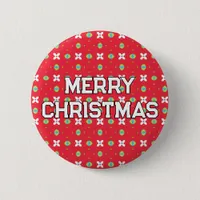 Geometric Christmas Pattern - Personalized Button