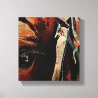 Amish Horse Grunge Canvas Print