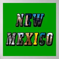 New Mexico, USA Text Poster