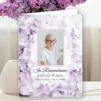 Purple Hydrangea Watercolor Funeral Sympathy Thank You Card