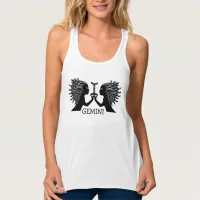 Hand Drawn Gemini Twins Holding Zodiac Symbol T-Sh Tank Top