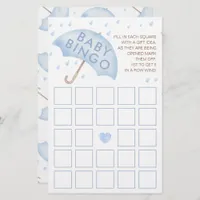 Pink Watercolor Baby Bingo Game Card