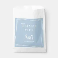 Light Blue Stylish Script Custom Elegant Wedding Favor Bag