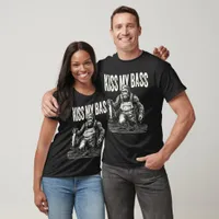 Kiss My Bass Bigfoot Fishing White T-Shirt