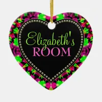 Psychedelic Girl Your Room Door Heart Ornament