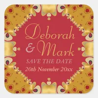 Goldie Hearts Wedding Announcement Sticker