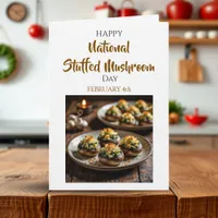 Happy Stuffed Mushroom Day  | February 4th Card