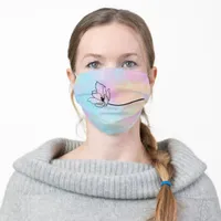 *~* Floral Pastel Abstract Rainbow Colors Adult Cloth Face Mask