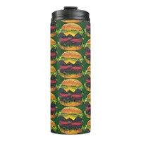 Double Deluxe Hamburger with Cheese Pattern Thermal Tumbler