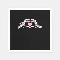 Skeleton Hands Heart Funny Napkins
