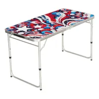 Red, White and Blue Abstract US Flag Patriotic  Beer Pong Table