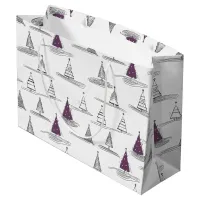 Purple Christmas Pattern#5 ID1009 Large Gift Bag